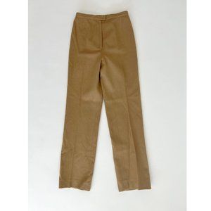 Vintage 60s high waist camel & wool trouser pants long inseam | 26” waist